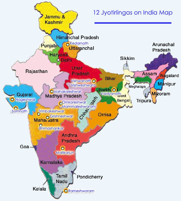 12-jyotirlingas-on-india-map