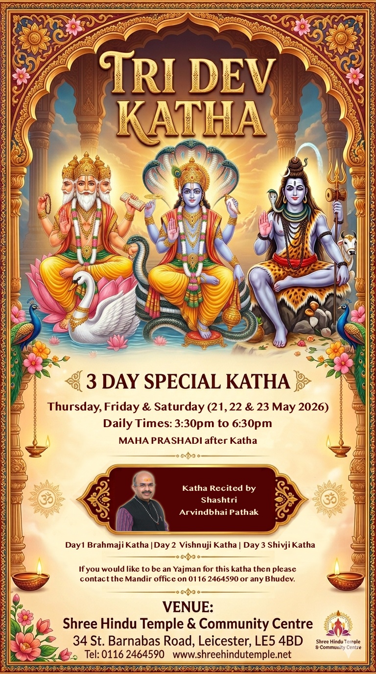 Tri Dev Katha at Hindu Mandir Leicester