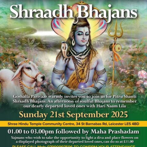 Shraadh Bhajans 2025 at Shree Hindu Temple, Leicester on Sunday 21 September 2025