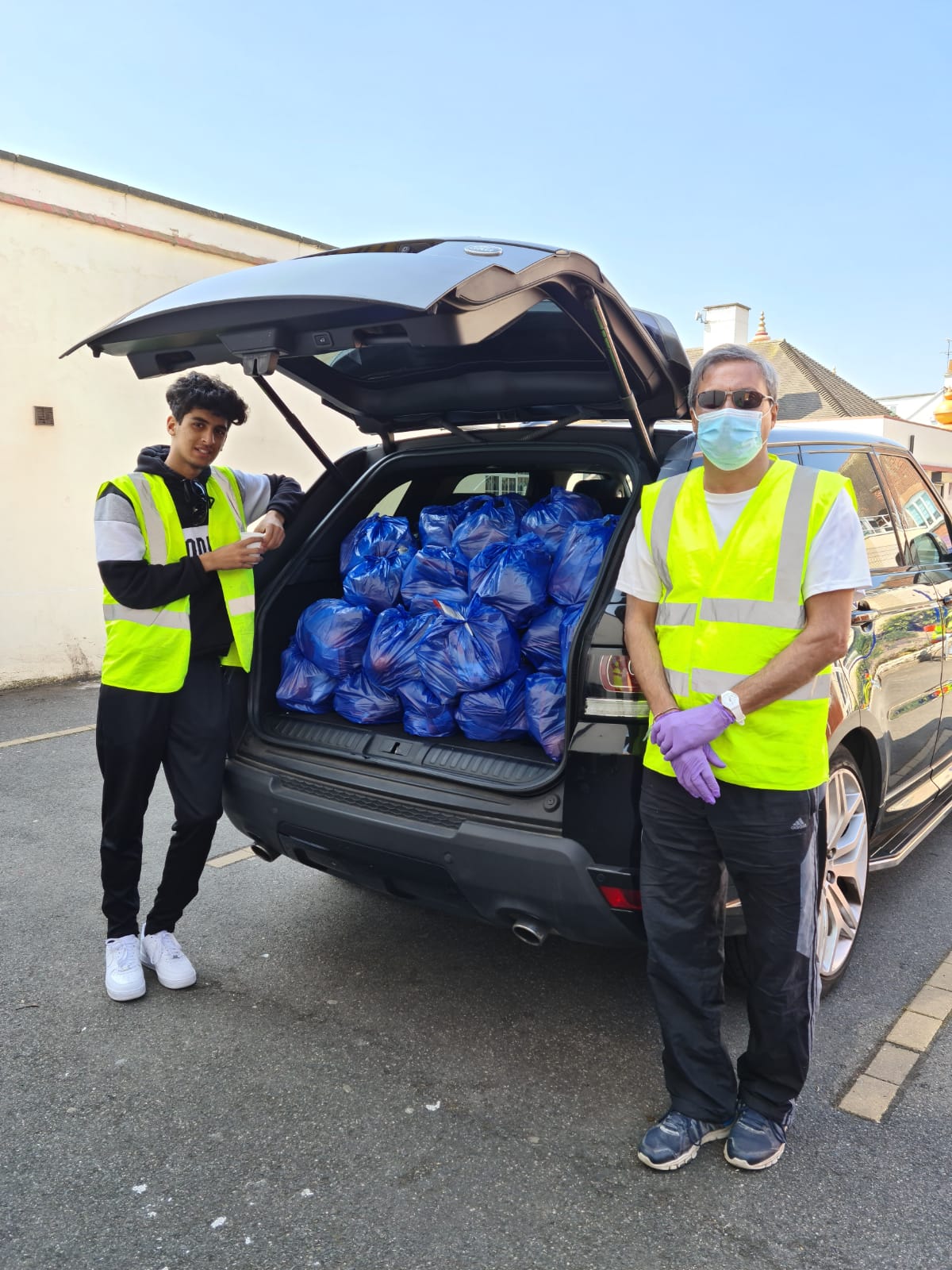 One of the cars packed with parcels to be delivered